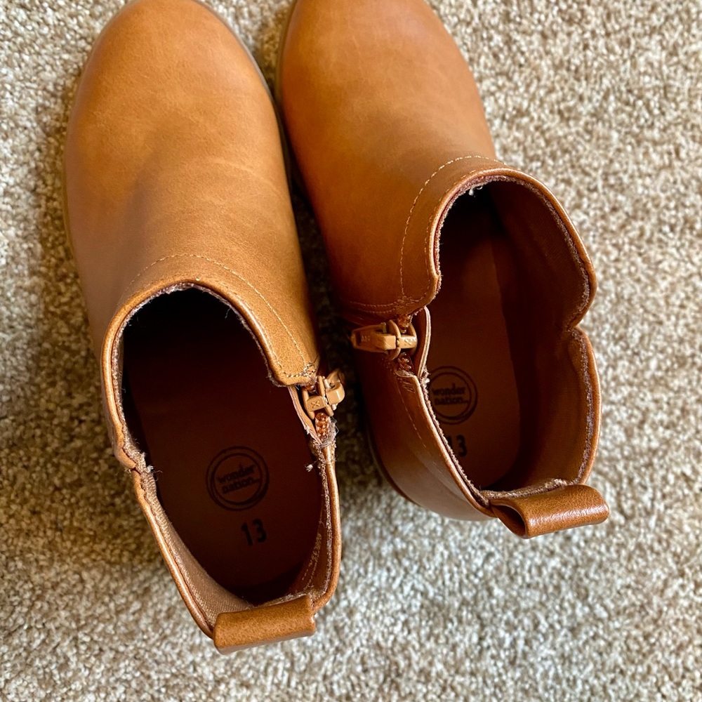 Wonder Nation Brown/Tan Size 13 Little Girl Boots - Picture 3 of 5